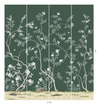 Pembridge Garden Dark Green Chinoiserie Wall Mural